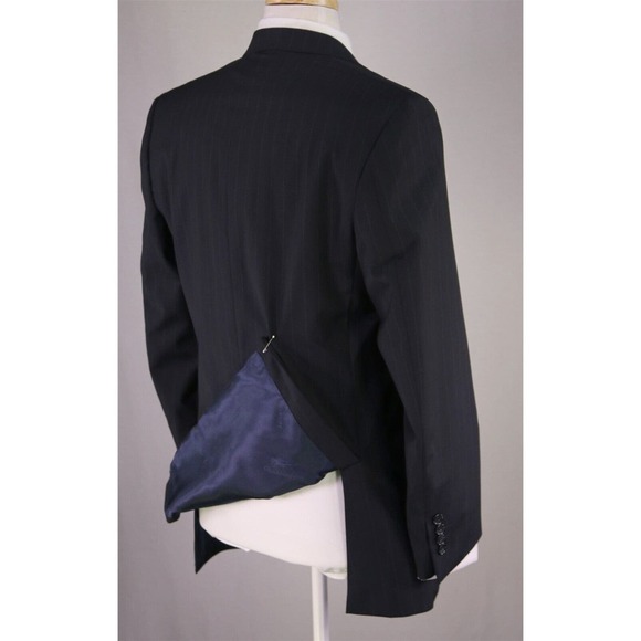 Glenmore Argentina Navy Blue Pinstripe Wool-Mohair Loro Piana Suit 40R - Picture 7 of 11